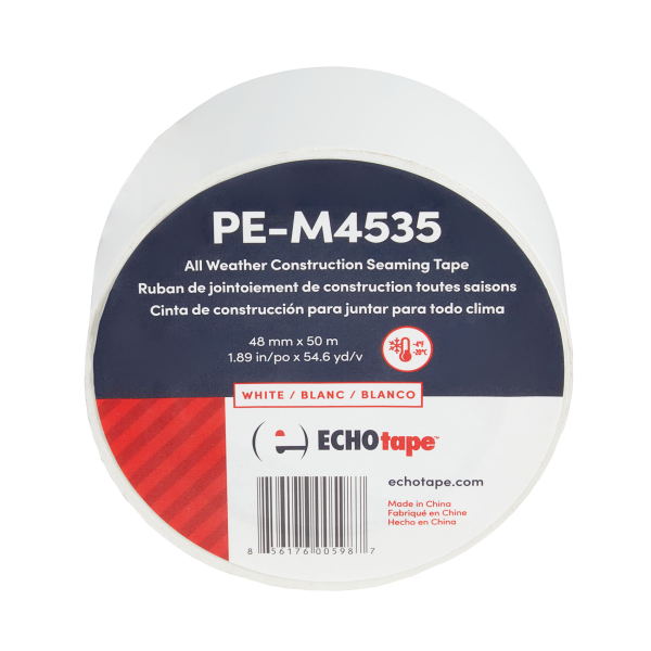 PE-M4535 All Weather Construction Seaming Tape White 48mm Solo Label