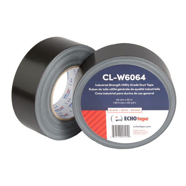CL-W6064 Industrial Strength Utility Grade Duct Tape Black 48mm Duo Label
