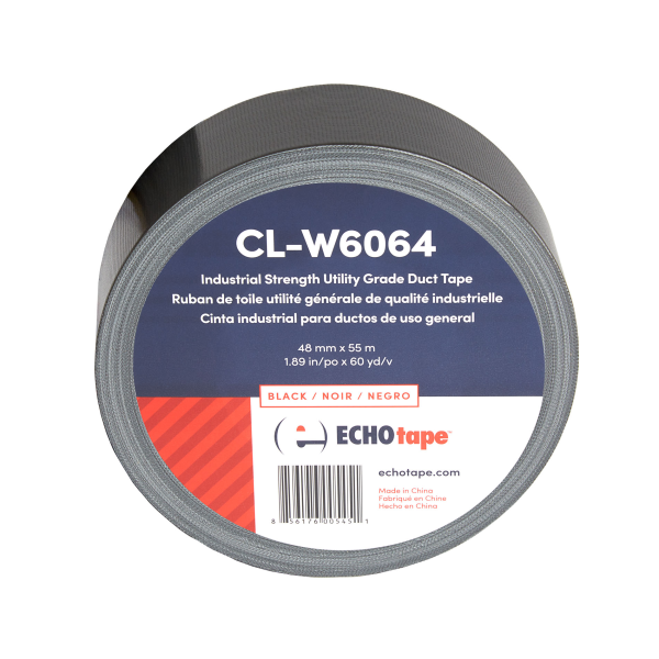 CL-W6064 Industrial Strength Utility Grade Duct Tape Black 48mm Solo Label