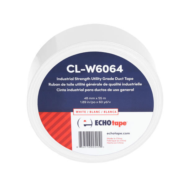 CL-W6064 Industrial Strength Utility Grade Duct Tape White 48mm Solo Label
