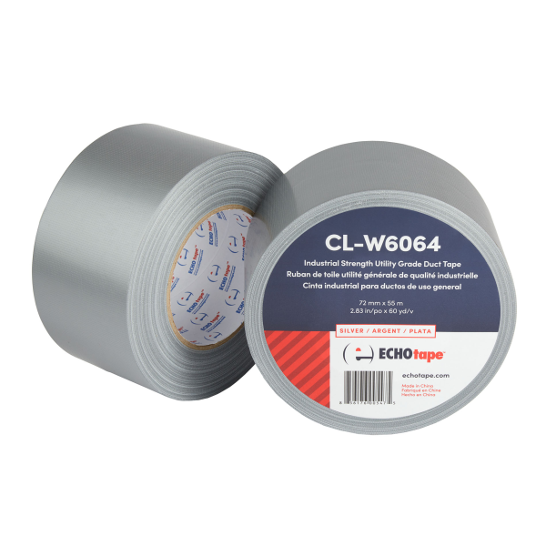 CL-W6064 Industrial Strength Utility Grade Duct Tape Silver 72mm Duo Label