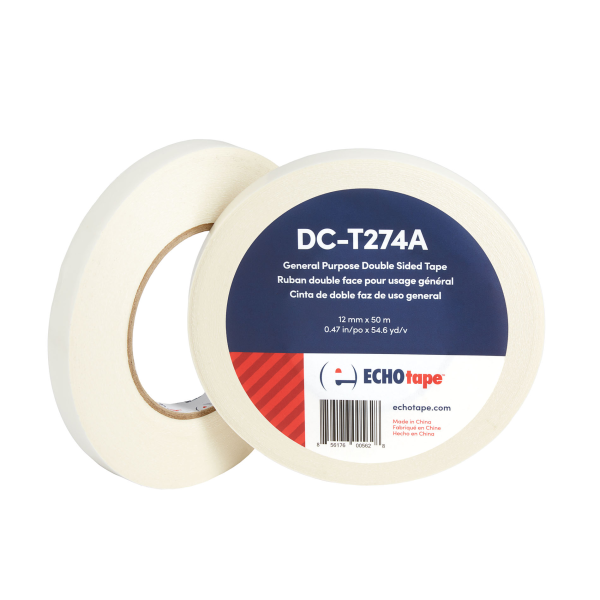 DC-T274A General Purpose Clear Double Sided Tape for Mounting Bonding (Paper) 12mm Duo Label