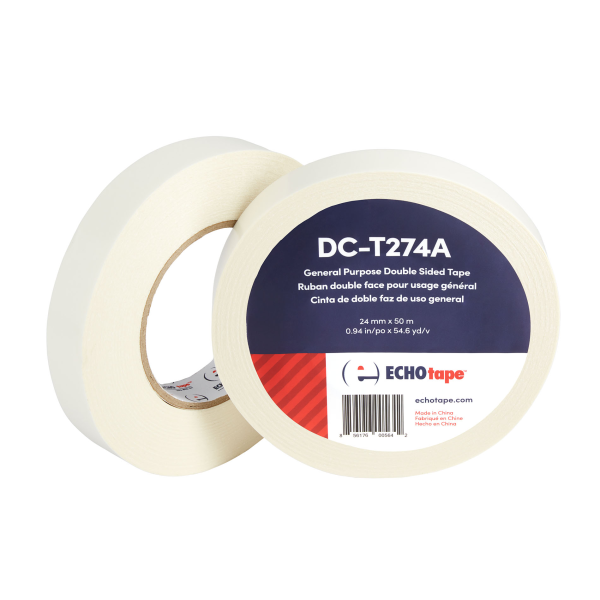 DC-T274A General Purpose Clear Double Sided Tape for Mounting Bonding (Paper) 24mm Duo Label