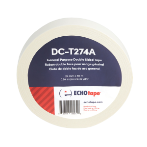 DC-T274A General Purpose Clear Double Sided Tape for Mounting Bonding (Paper) 24mm Solo Label