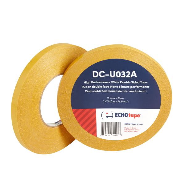 DC-U032A White Double Sided Tape for Permanent Mounting and Bonding 12mm Duo Label