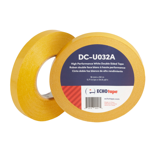 DC-U032A White Double Sided Tape for Permanent Mounting and Bonding 18mm Duo Label