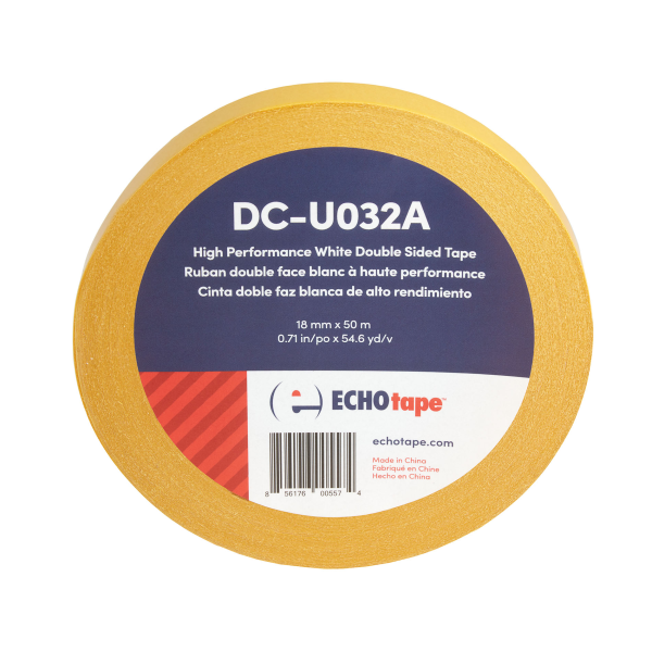 DC-U032A White Double Sided Tape for Permanent Mounting and Bonding 18mm Solo Label