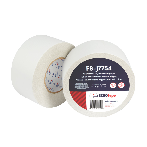 FS-J7754 All Weather ASJ Poly Insulation Facing Tape 72mm Duo Label