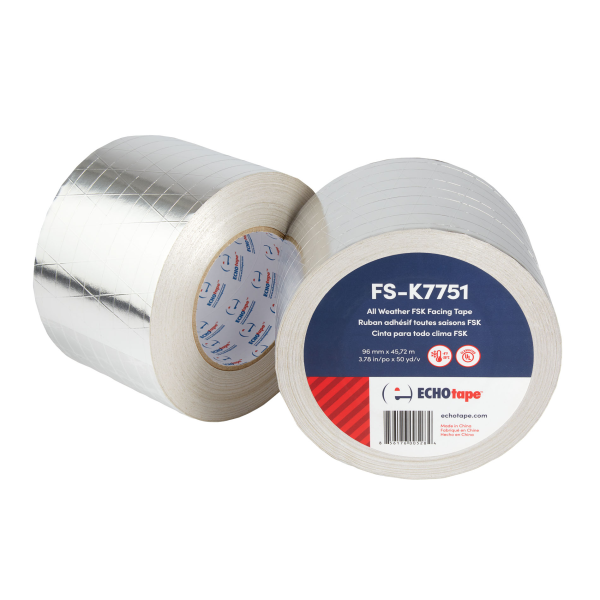 FS-K7751 All Weather FSK (Foil/Scrim/Kraft) Insulation Facing Tape 96mm Duo Label