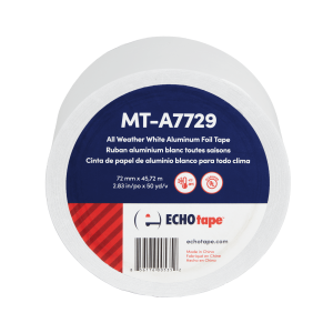 MT-A7729 All Weather White Aluminum Foil Tape White 72mm Front Label