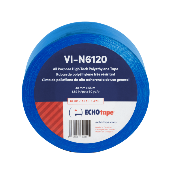 VI-N6120 Multi Purpose No Residue Polyethylene Vinyl Tape Blue 48mm Front Label